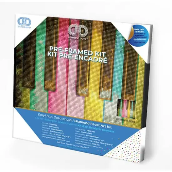 Diamond Dotz&reg; Intermediate Piano Rainbow with Frame Diamond Painting Kit {4}