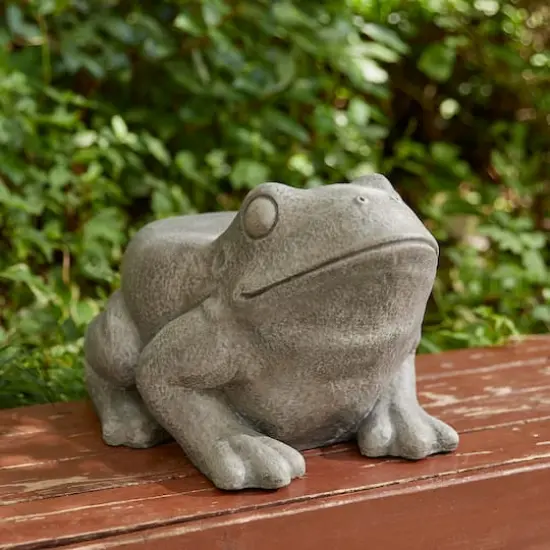 Glitzhome&reg; 15.25" Frog Garden Statue Planter Stand {5}