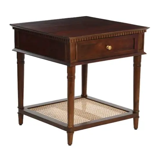 Hello Honey® 25" Maxwelton Solid Wood End Table with Drawer Dark Chestnut {1}