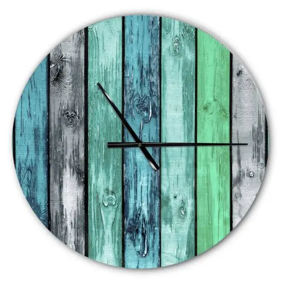 Designart Painted Wooden Planks Wall Clock {1}