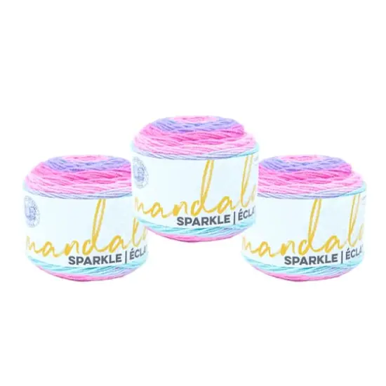 3 Pack Lion Brand&reg; Mandala&reg; Sparkle Yarn Draco {1}