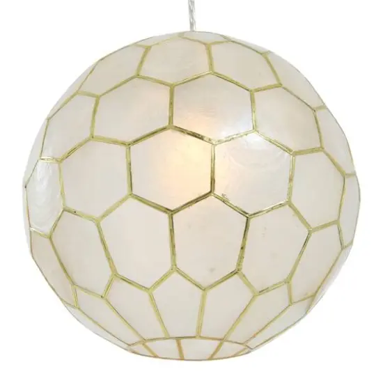 Hello Honey&reg; Capiz Honeycomb Globe Pendant Light {9}