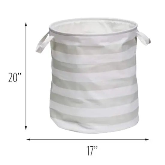 Honey Can Do 20" Gray Stripe Kids Hamper {5}