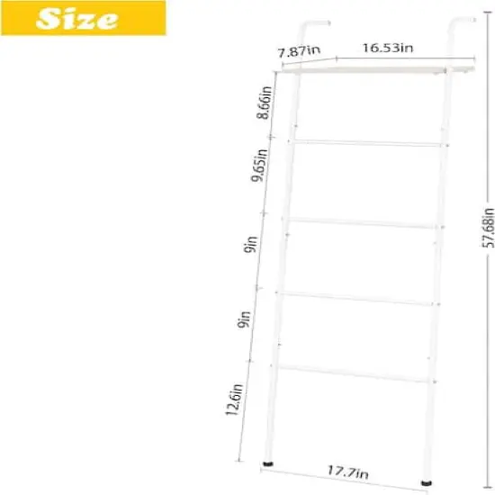 NEX&trade; 5-Tier White Ladder Towel & Blanket Holder Rack {3}