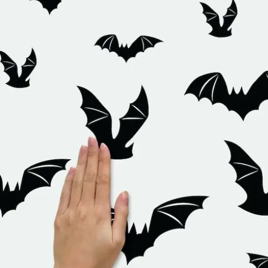 RoomMates Halloween Black Bats Peel & Stick Wall Decals {5}