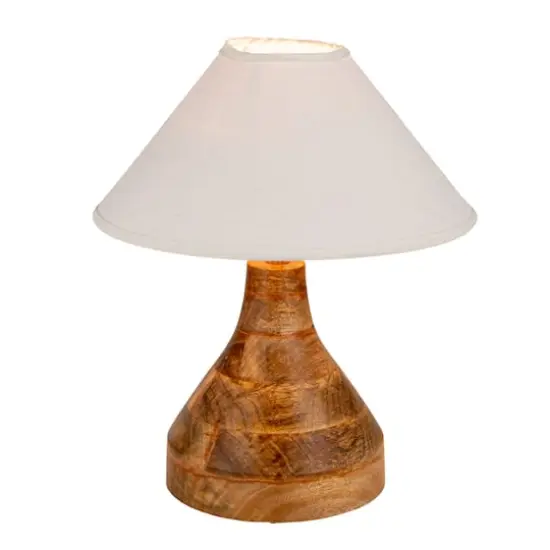 Hello Honey&reg; 15.75" Natural Artisanal Aura Mango Wood Table Lamp {9}