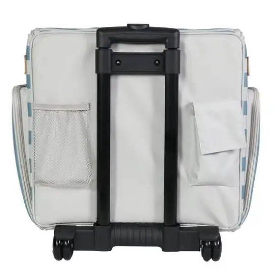 Everything Mary Blue & White Deluxe Collapsible Rolling Craft Bag {7}