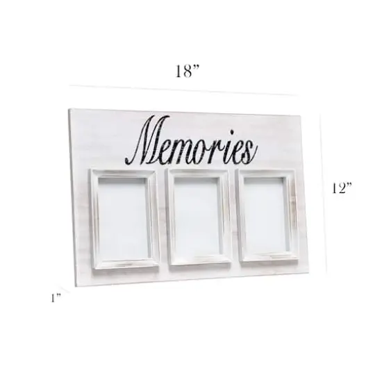  Elegant Designs Whitewash Memories 3 Photo Collage 4" x 6" Picture Frame {4}