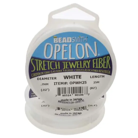 The Beadsmith&reg; Opelon&reg; 0.7mm White Stretch Jewelry Fiber, 25m {1}
