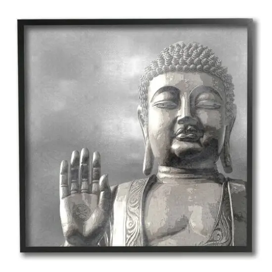 Stupell Industries Buddha Inspired Portrait Greyscale Eastern Figure,12" x 12" {1}