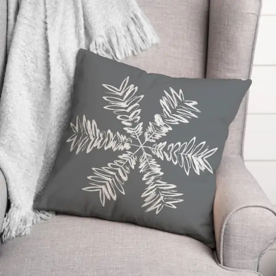 Sketched Snowflake Throw Pillow {3}
