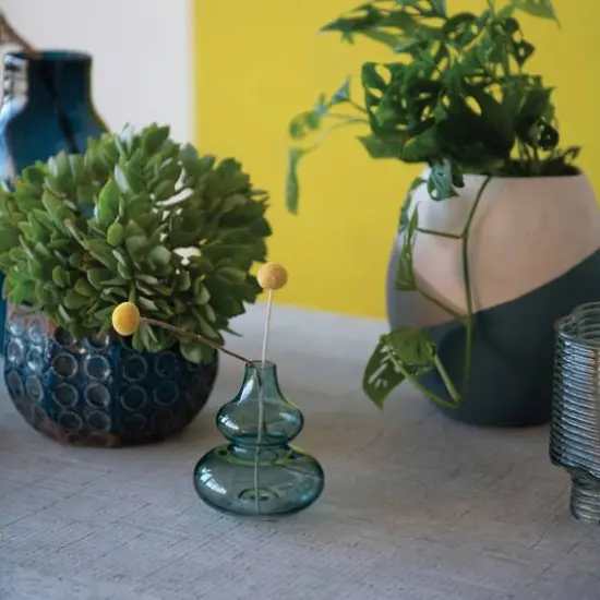 Hello Honey&reg; 5" Blue Glass Vase {6}