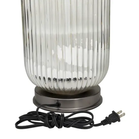 Grey Glass Modern Accent Lamp, 16" x 16" x 27" {6}