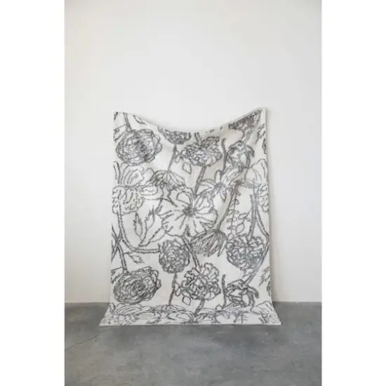 Hello Honey&reg; Cotton Tufted Rug With Flower Pattern, 4ft. x 6ft. {4}