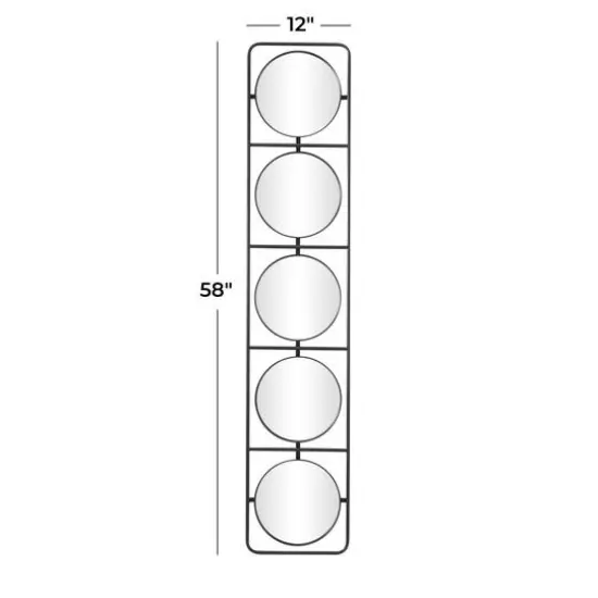 Black Modern Wall Mirror, 12" x 3" x 58" {6}