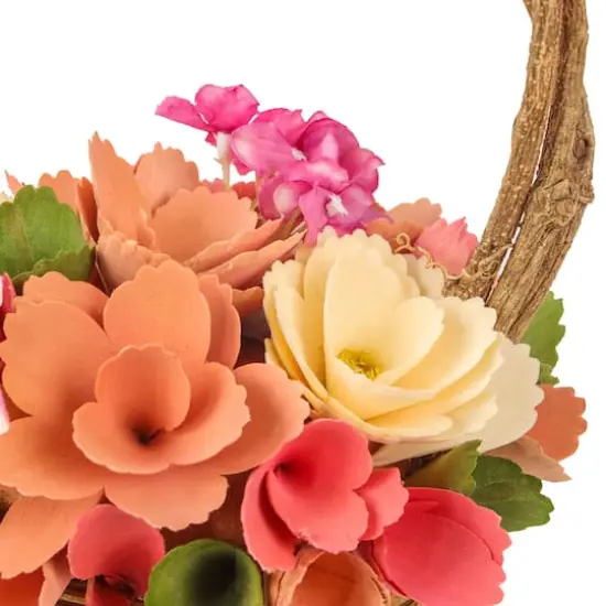 10" Pink Spring Floral Basket {4}