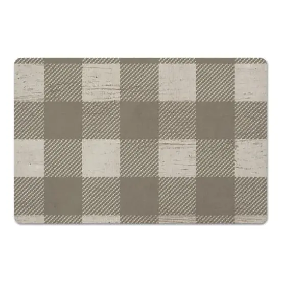 Taupe Buffalo Check Floor Mat {1}
