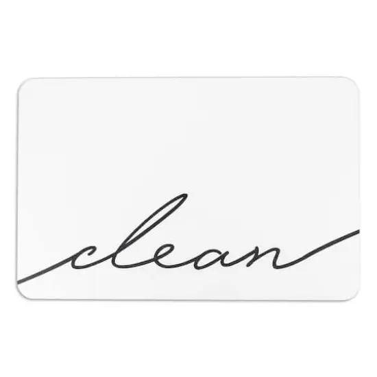 Artsy Mats Clean Script White Stone Non-Slip Bath Mat {1}