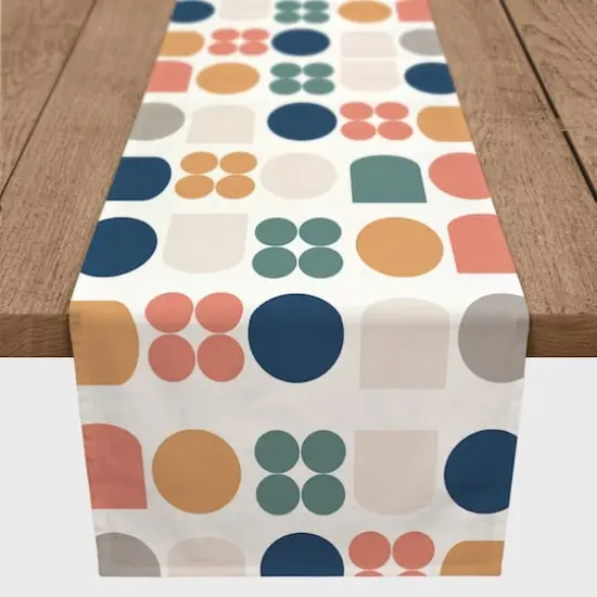 Retro Shapes 16" x 90" Cotton Twill Runner {1}