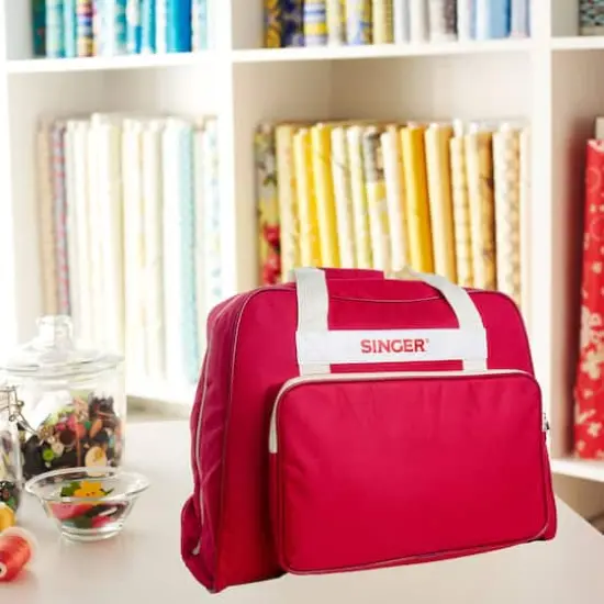 SINGER&reg; Brick Red Sewing Machine Carry Case {5}