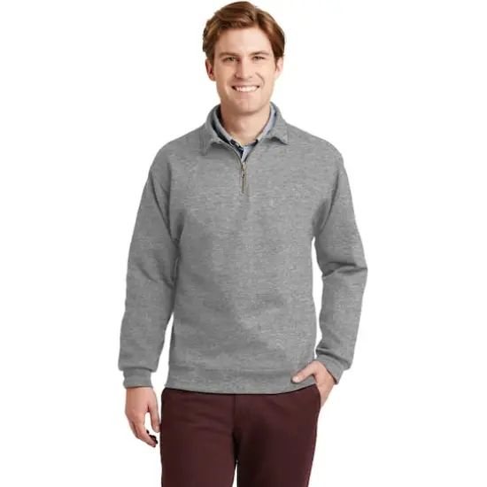 JERZEES&reg; Super Sweats&reg; NuBlend&reg; 1/4 Zip Cadet Collar Sweatshirt Oxford {4}