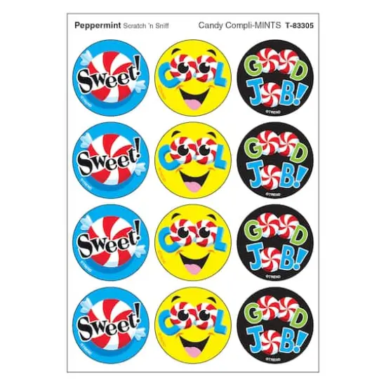 Trend Enterprises&reg; Stinky Stickers&reg; Candy Compli-MINTS/Peppermint, 6 Packs of 48ct. {3}