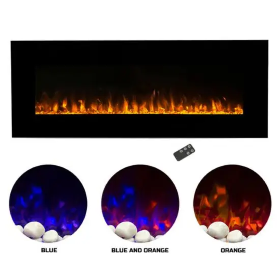 Hastings Home 54" Black LED Electric Wall Fireplace {3}