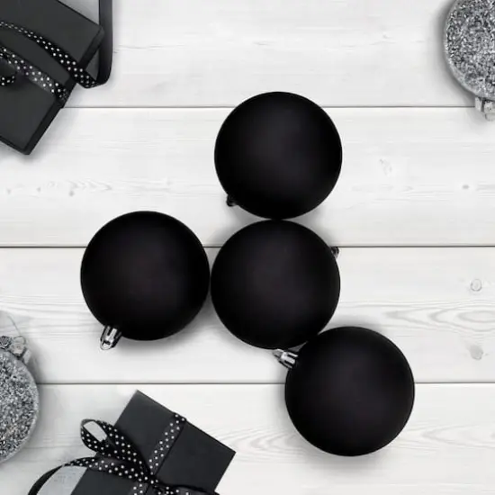 32ct. 3.25" Matte Black Shatterproof Ball Ornaments {3}