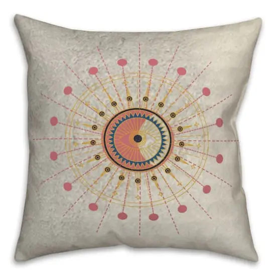 Evil Eye Watercolor 2 18" x 18" Throw Pillow {1}