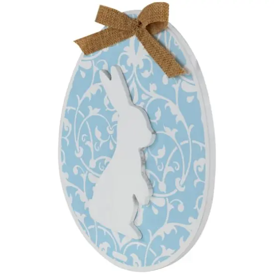 9.5" Easter Egg Bunny Wall D&eacute;cor with Burlap Bow {5}