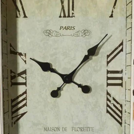 34" White Vintage Wood Wall Clock {5}