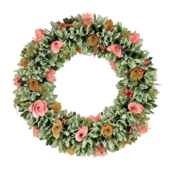 18" Spring Pastel Floral Wreath {1}