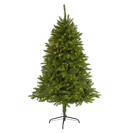 5ft. Pre-Lit Sierra Spruce Artificial Christmas Tree, Clear LED Lights {1}