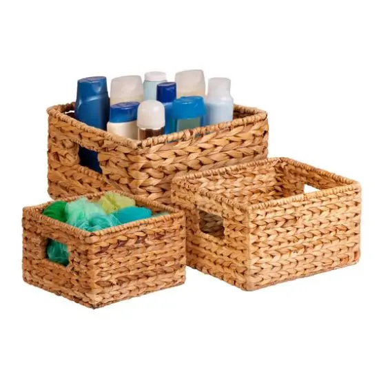 Honey Can Do Natural Woven Hyacinth Nested Storage Basket Set, 3ct. {4}