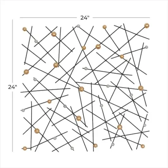 24" Black, Gold & Silver Metal Contemporary Wall D&eacute;cor {6}
