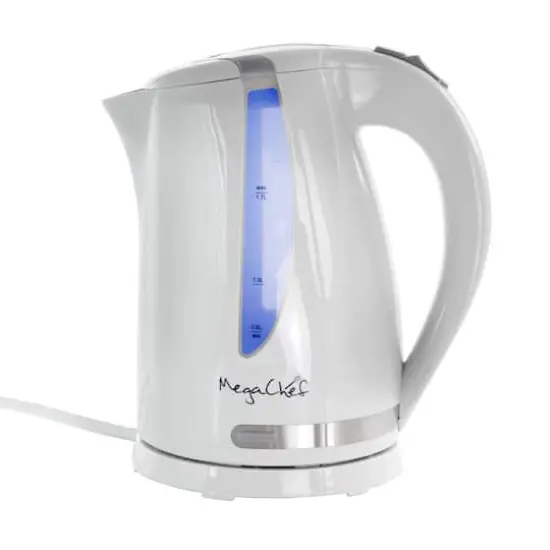 MegaChef 1.7L White Plastic Electric Tea Kettle {1}