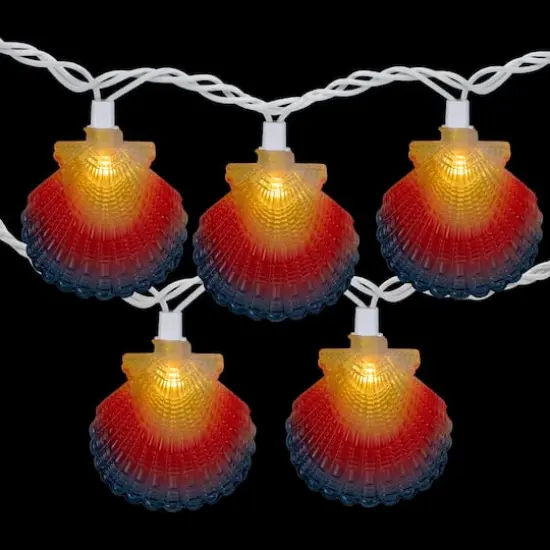 10ct. Multicolored Seashell Patio String Lights {4}