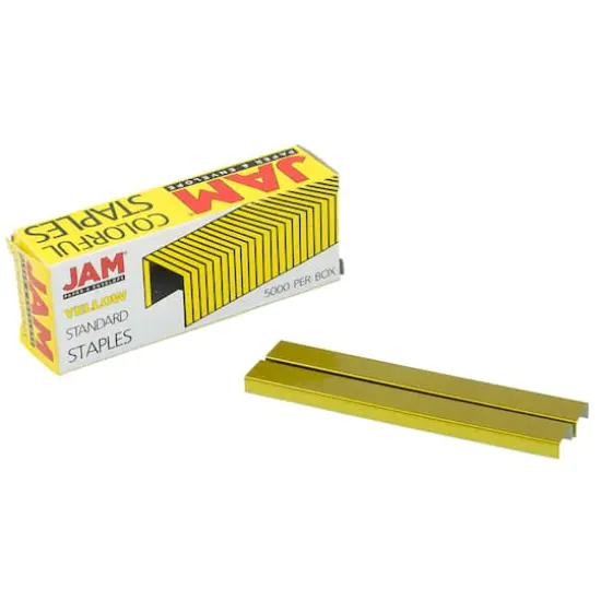 JAM Paper Standard Size Staples, 5,000ct. Yellow {5}