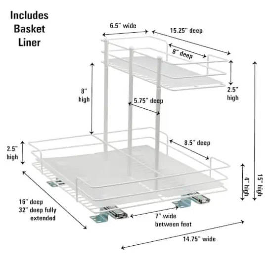 Household Essentials Glidez Double-Sided 2-Tier Organizer White {5}