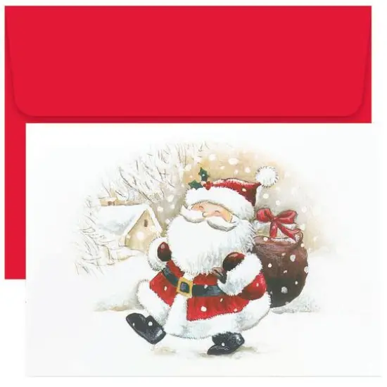 JAM Paper 5" x 7" Happy Santa Cards & Matching Envelopes Set, 18ct. {1}