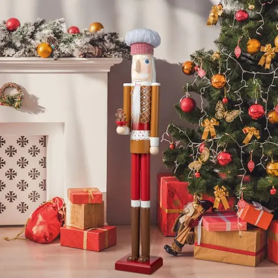 Glitzhome&reg; 42" Christmas Gingerbread Chef Nutcracker {3}