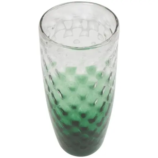 20" Green Ombre Handmade Glass Vase {6}
