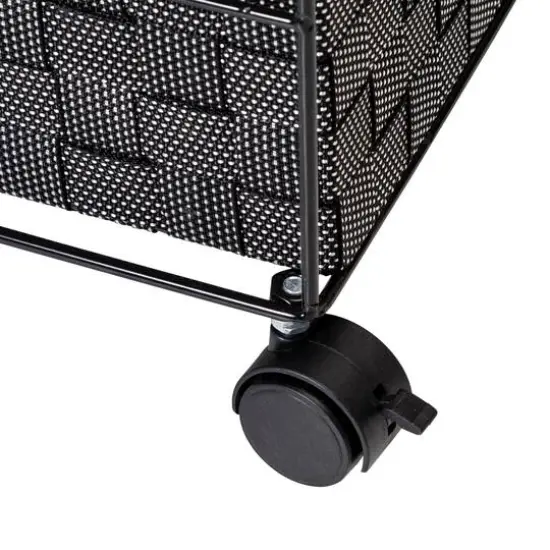 Honey Can Do 26" Black Three-Drawer Woven Home Office Organizer with Wheels {6}