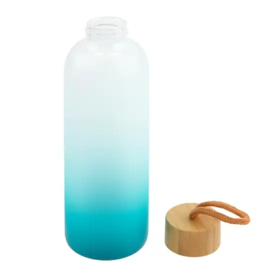 24oz. Frosted Glass Sublimation Bottle by Make Market&reg; Teal Gradient {3}