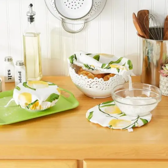 Lemon Bliss Print Dish Cover Set {6}