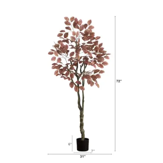 6ft. Brown Autumn Dogwood Artificial Potted Tree {3}