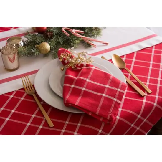 DII&reg; Holly Berry Plaid Tablecloth {3}