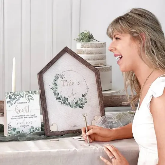 Kate Aspen&reg; Modern Rustic House Shape Wedding Guest Book Alternative {3}