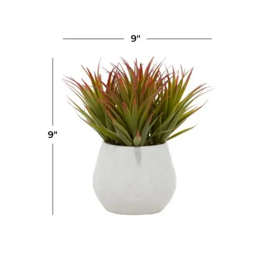 White Ceramic Contemporary Artificial Foliage, 9" x 9" x 9" {6}