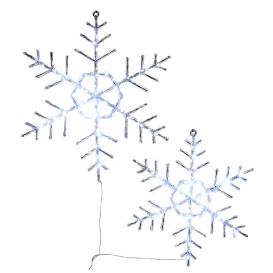 Ice Crystal Snowflake Set with 200 Cool White Micro UL LED Lights {1}